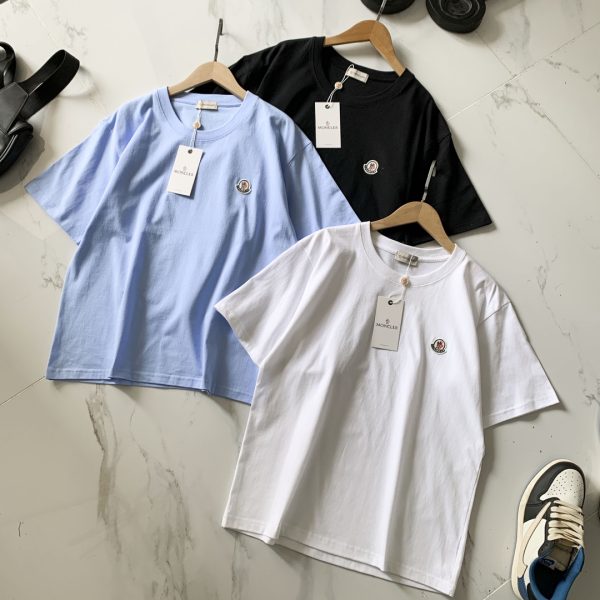 High Quality Moncler Short Sleeves Black Cotton Classic Luxury