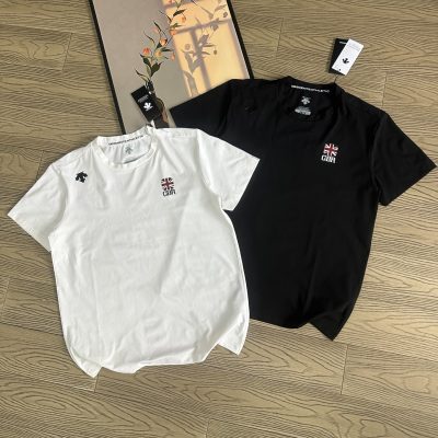 Premium Quality Descente Short Sleeves Black Silk Breathable Collection