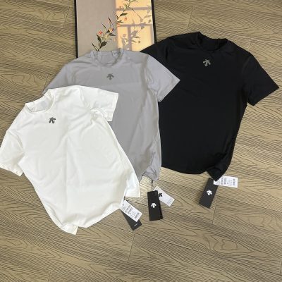 High Quality Descente Short Sleeves Black Breathable Luxury