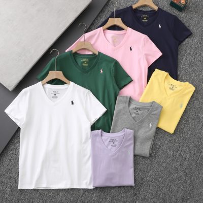 Luxury Ralph Lauren Short-Sleeved T-Shirt Yellow Cotton Classic Luxury