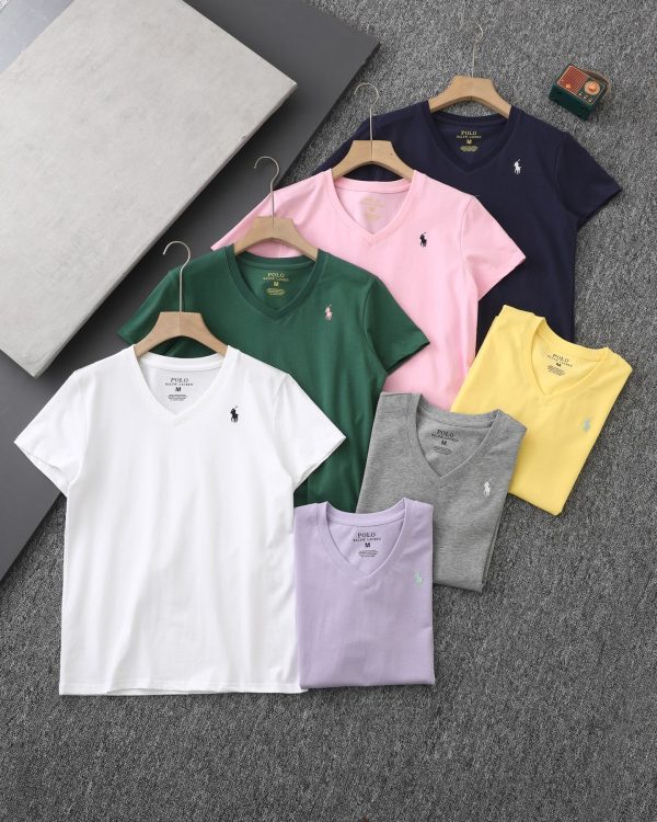 Luxury Ralph Lauren Short-Sleeved T-Shirt Yellow Cotton Classic Luxury