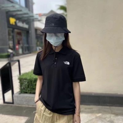 Premium Quality The North Face Short-Sleeved T-Shirts Black Cotton Embroidered Collection