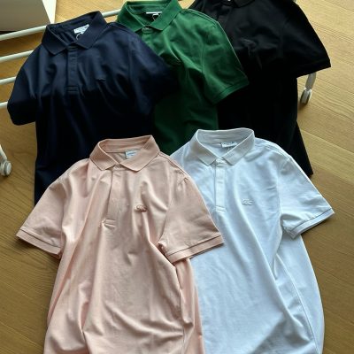 Premium Lacoste Short-Sleeved Black Cotton Classic Luxury