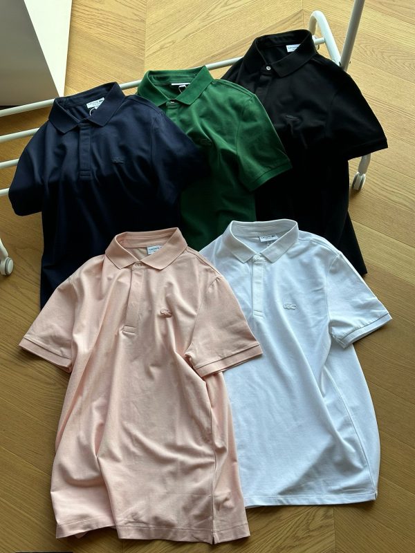 Premium Lacoste Short-Sleeved Black Cotton Classic Luxury