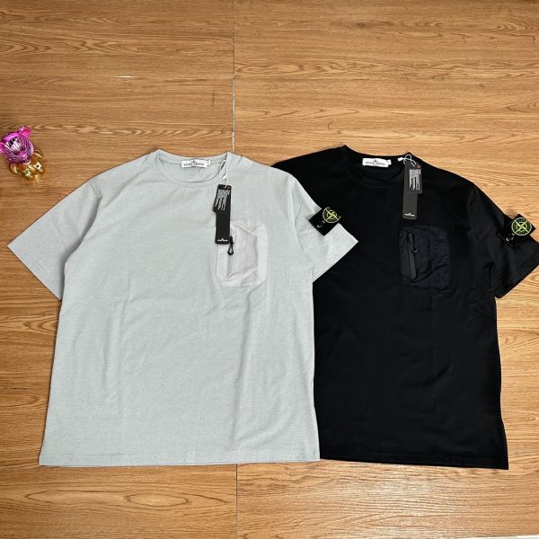 Best Selling Stone Island Short Sleeves Black Cotton Classic Luxury