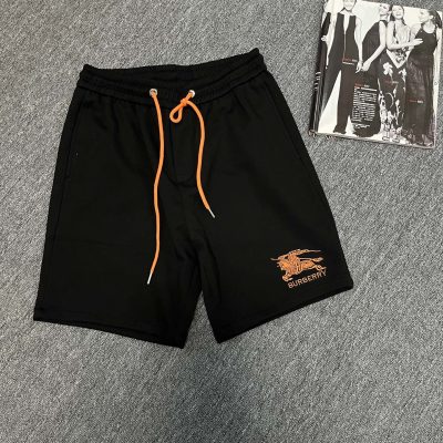 Premium Quality Burberry Shorts Black Cotton Breathable Style