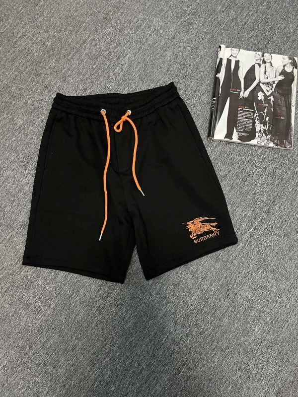 Premium Quality Burberry Shorts Black Cotton Breathable Style