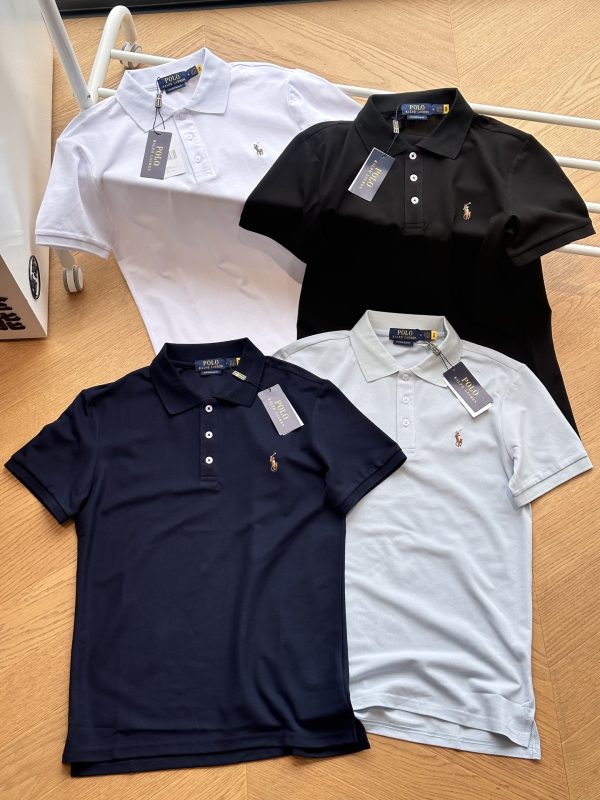 Luxury Ralph Lauren Short-Sleeved Black Cotton Embroidered Collection
