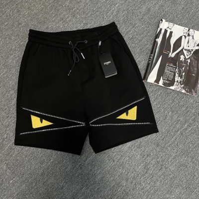 High Quality Fendi Shorts Yellow Embroidered Collection