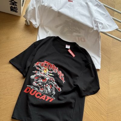 Best Selling Supreme Short Sleeves Black Cotton Logo Collection