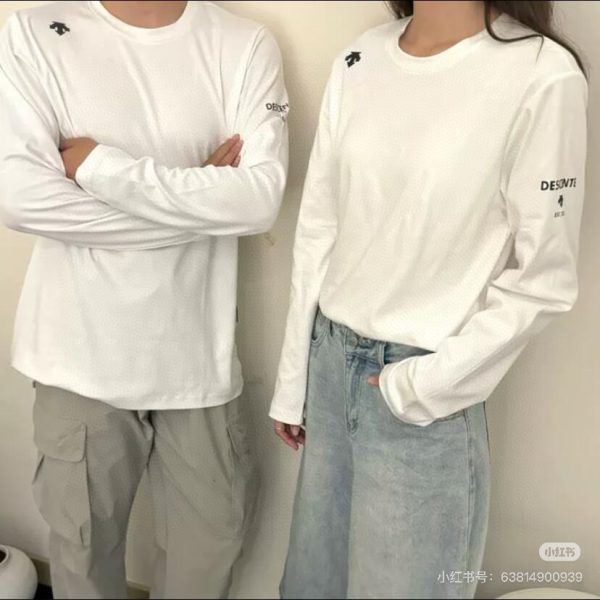 High Quality Descente Long Sleeves Black Logo Style