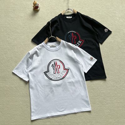 High Quality Moncler Short Sleeves Black Cotton Classic Style