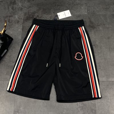 Luxury Moncler Shorts Black Silk Breathable Style