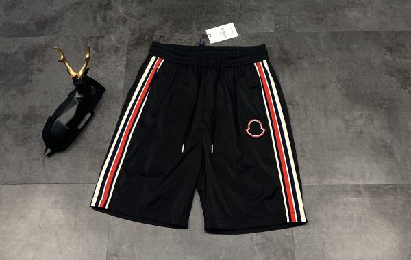Luxury Moncler Shorts Black Silk Breathable Style