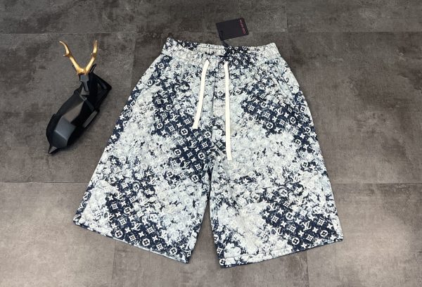 Premium Louis Vuitton Shorts Blue Denim Print Style