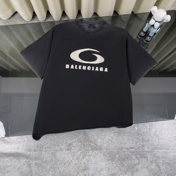 Best Selling Balenciaga Short Sleeves Black Cotton Classic Luxury