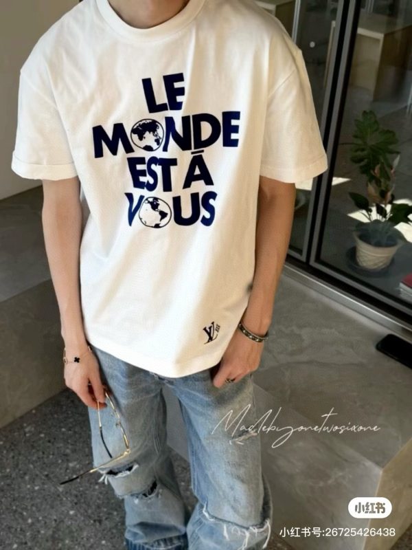 High Quality Earth Short Sleeves White Cotton Print Collection