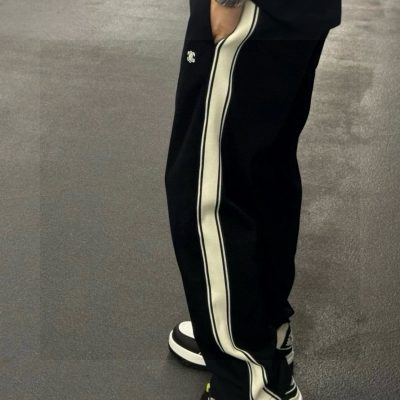 Premium Quality Celine Sweatpants Black Embroidered Luxury
