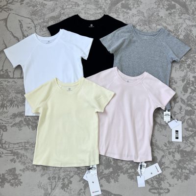 High Quality Lululemon Short Sleeves Black Knit Casual Style