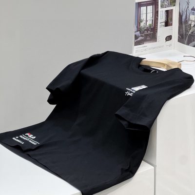 Best Selling Fila Short Sleeves Black Cotton Logo Luxury