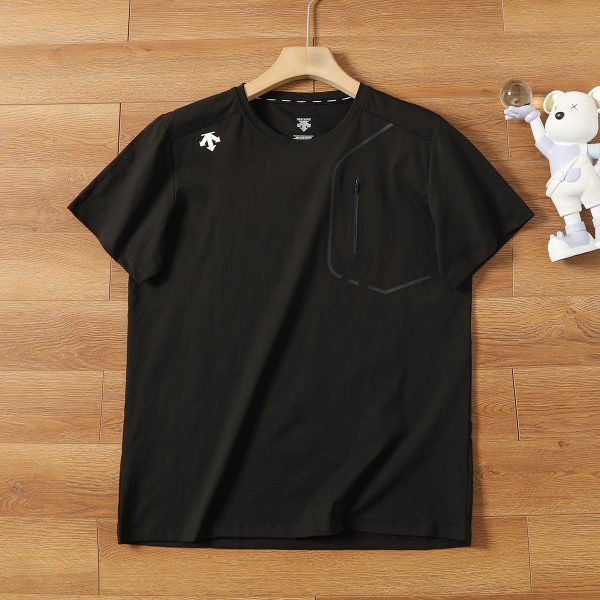 High Quality Descente Short Sleeves Black Breathable Luxury