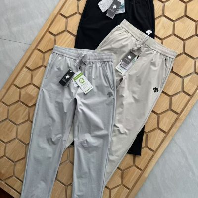 Premium Quality Descente Trousers Black Polyester Breathable Luxury