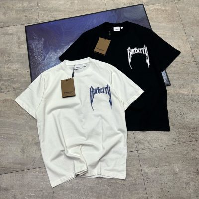 Premium Quality Burberry T-Shirt Black Denim Logo Luxury