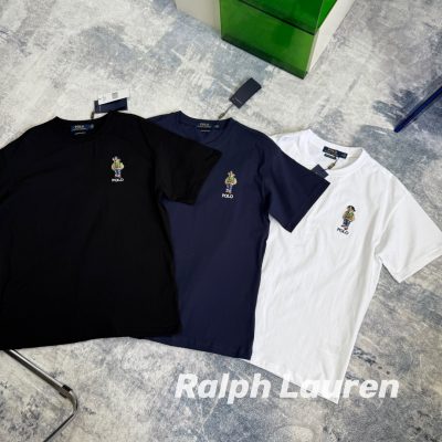 High Quality Ralph Lauren Short Sleeves Black Cotton Embroidered Collection