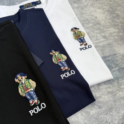 Premium Quality Ralph Lauren Short Sleeves Black Cotton Embroidered Collection