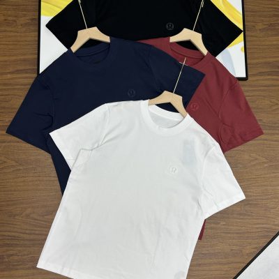 Luxury Lululemon Short Sleeves White Cotton Classic Luxury