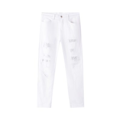 Premium Quality Ami Trousers Leather Rhinestone Luxury