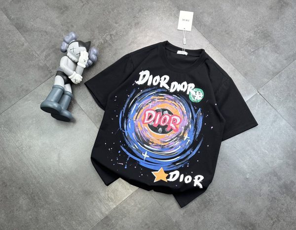 High Quality Dior Short Sleeves Black Cotton Classic Style