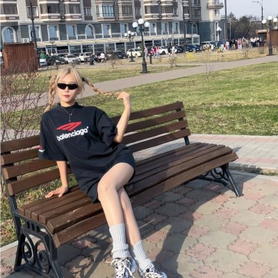 Best Selling Balenciaga Short Sleeves White Logo Collection