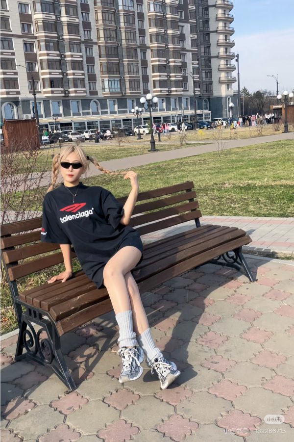 Best Selling Balenciaga Short Sleeves White Logo Collection