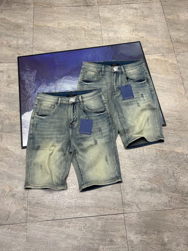 Premium Quality Louis Vuitton Shorts Denim Washed Luxury