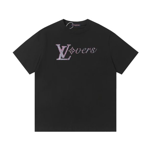 Premium Quality Louis Vuitton Short Sleeves Black Gradient Luxury