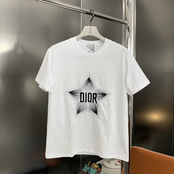Best Selling Dior Short Sleeves Black Cotton Logo Style
