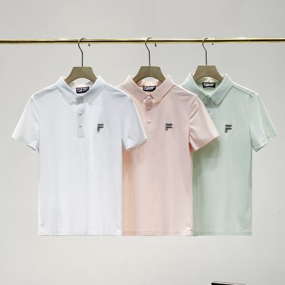 Premium Quality Fila Short-Sleeved White Silk Casual Luxury