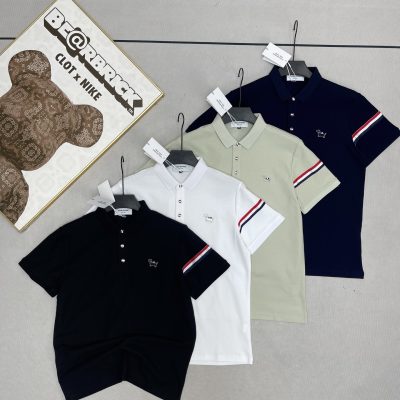 Luxury Thom Browne Short-Sleeved Red Cotton Casual Collection