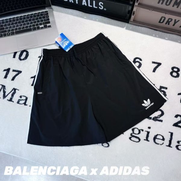 High Quality Balenciaga Shorts Black Embroidered Luxury