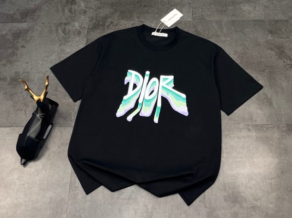 Luxury Dior Short Sleeves Black Gradient Luxury