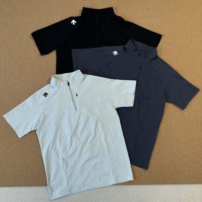 High Quality Descente Short-Sleeved Shirts Black Breathable Collection