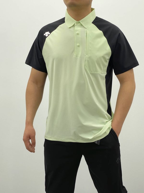Best Selling Descente Polo Shirt Black Denim Patchwork Luxury