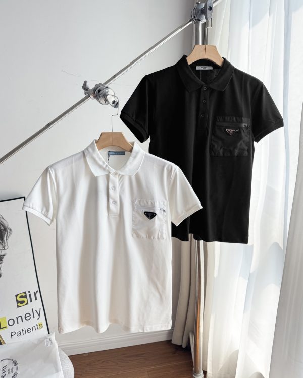 Premium Quality Prada T-Shirts Black Logo Style