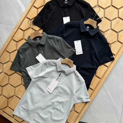 Premium Quality Lululemon Polo Shirt Black Polyester Casual Collection