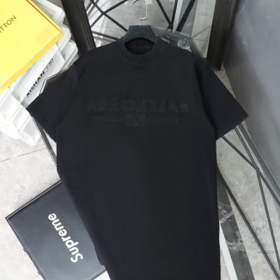 Luxury Balenciaga Short Sleeves Black Cotton Washed Collection