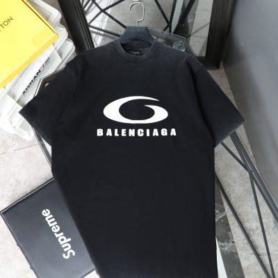 Best Selling Balenciaga Short Sleeves Black Cotton Classic Collection
