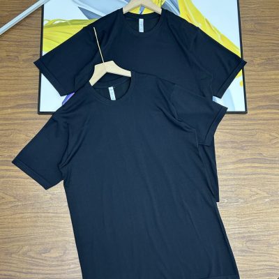 High Quality Lululemon Short Sleeves Black Solid Style