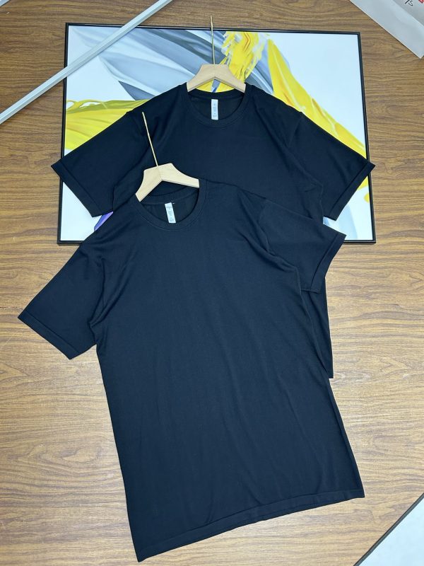 High Quality Lululemon Short Sleeves Black Solid Style