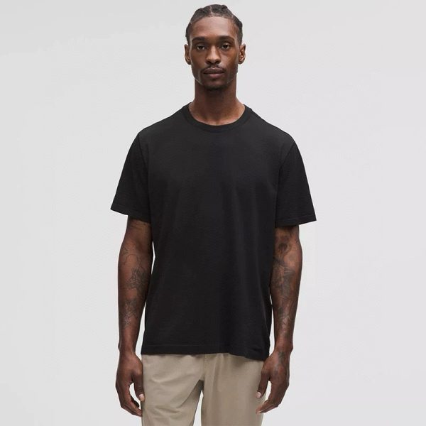 Luxury Lululemon Short Sleeves Black Solid Luxury